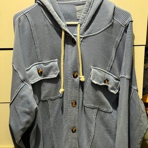 American Eagle Thermal Button Down Hoodie